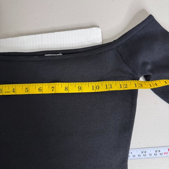 NWOT Princess Polly Mini Dress sz 4 US Black Bell Sleeve Bodycon Stretch - Picture 8 of 13